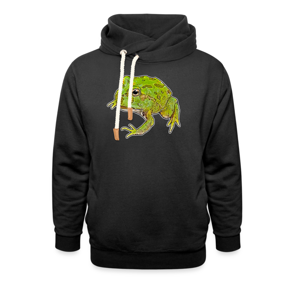 Unisex Schalkragen Hoodie Ceratophrys cranwelli Peppermint Blue - Schwarz