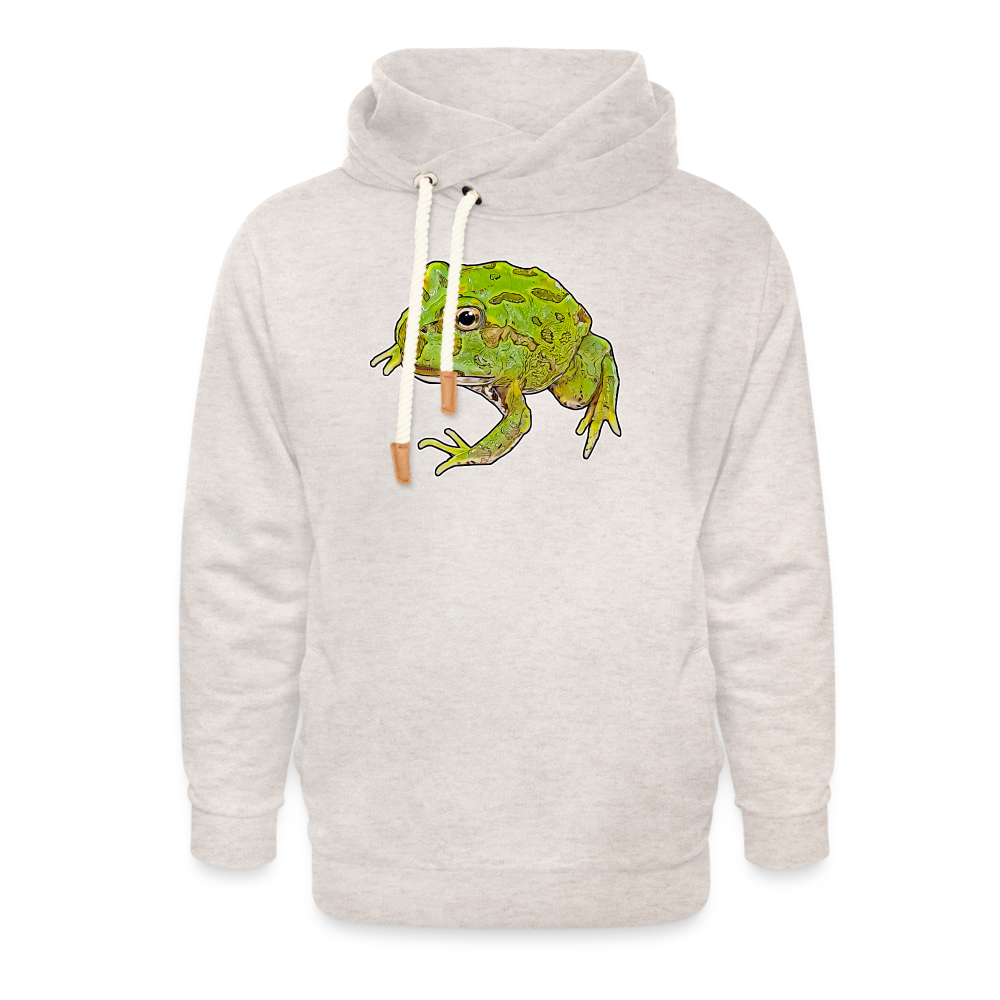 Unisex Schalkragen Hoodie Ceratophrys cranwelli Peppermint Blue - Beige meliert