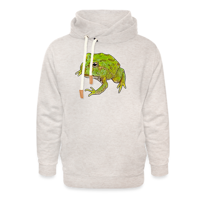 Unisex Schalkragen Hoodie Ceratophrys cranwelli Peppermint Blue - Beige meliert