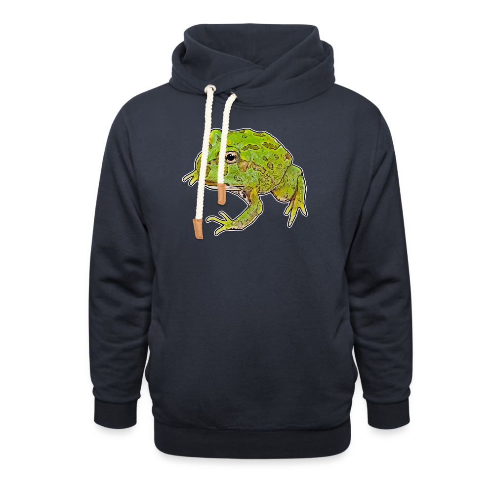Unisex Schalkragen Hoodie Ceratophrys cranwelli Peppermint Blue - Navy
