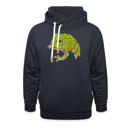 Unisex Schalkragen Hoodie Ceratophrys cranwelli Peppermint Blue - Navy