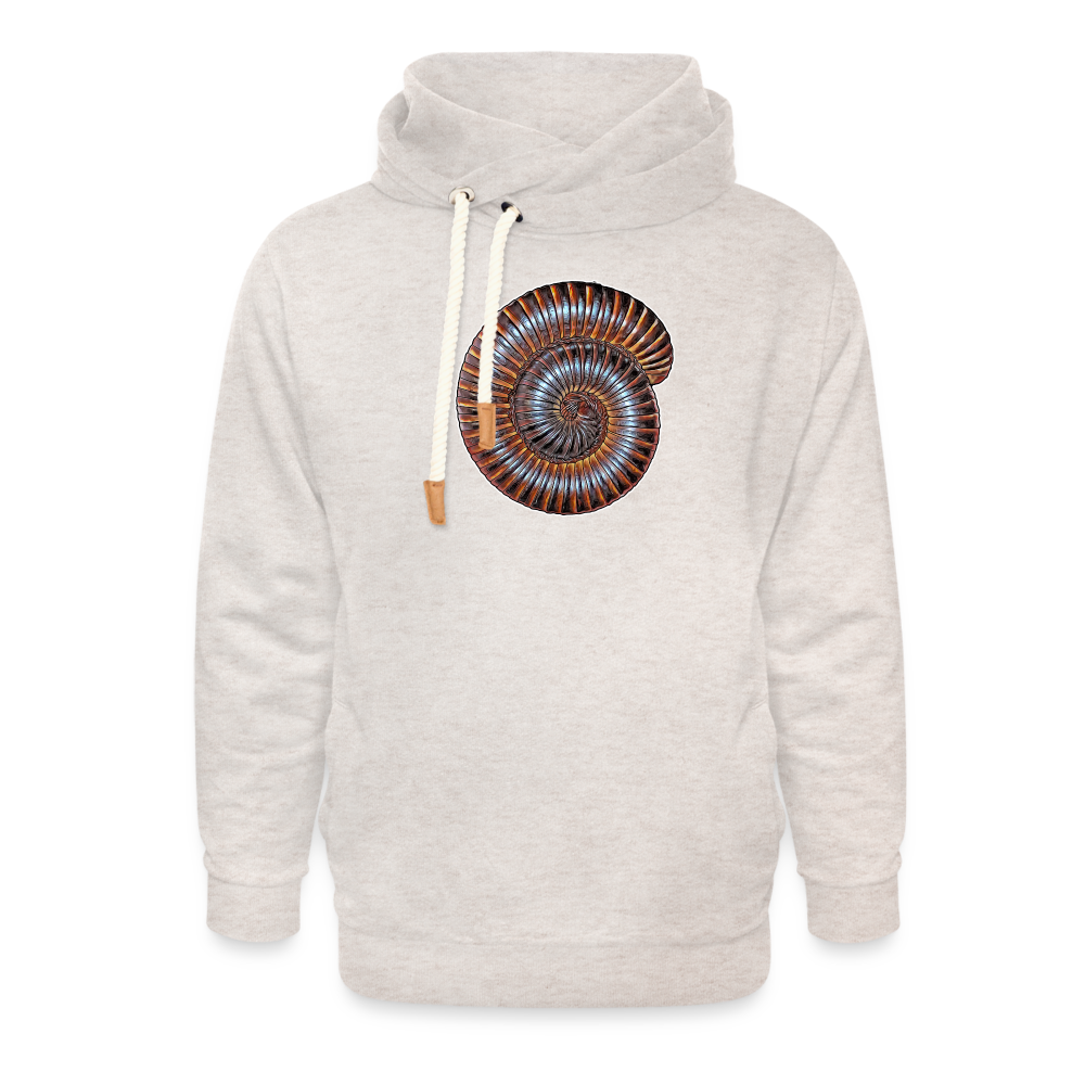 Unisex Schalkragen Hoodie Archispirostreptus gigas - Beige meliert