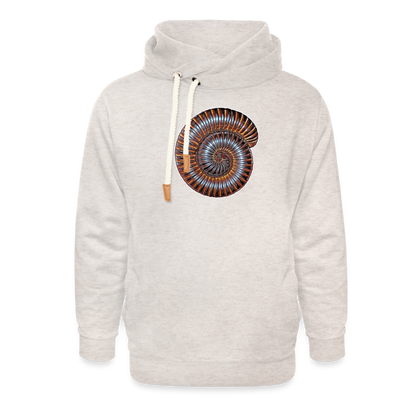 Unisex Schalkragen Hoodie Archispirostreptus gigas - Beige meliert