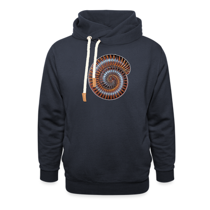 Unisex Schalkragen Hoodie Archispirostreptus gigas - Navy