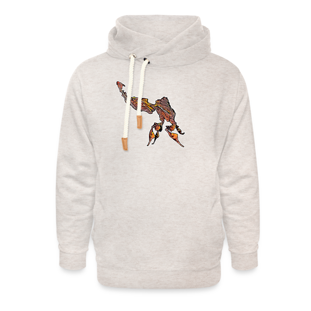 Unisex Schalkragen Hoodie Phyllocrania paradoxa male - Beige meliert