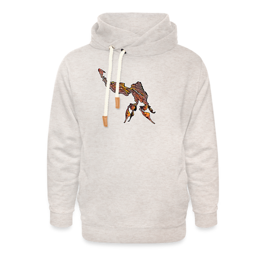 Unisex Schalkragen Hoodie Phyllocrania paradoxa male - Beige meliert