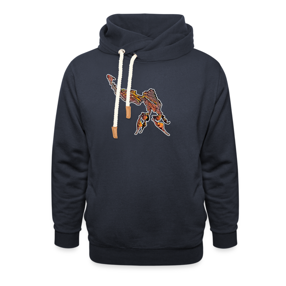 Unisex Schalkragen Hoodie Phyllocrania paradoxa male - Navy