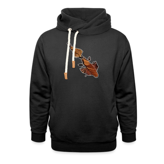 Unisex Schalkragen Hoodie Phyllocrania paradoxa female - Schwarz