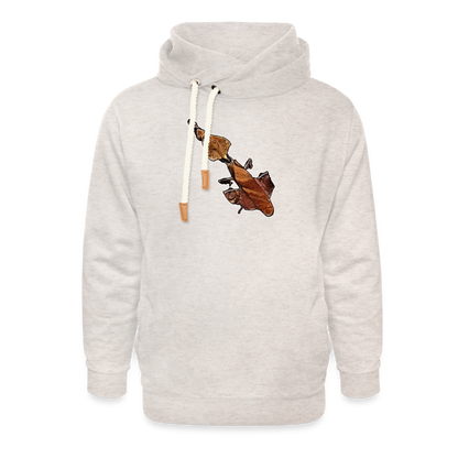 Unisex Schalkragen Hoodie Phyllocrania paradoxa female - Beige meliert