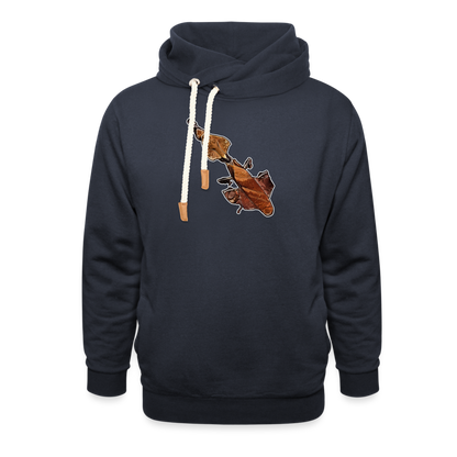 Unisex Schalkragen Hoodie Phyllocrania paradoxa female - Navy