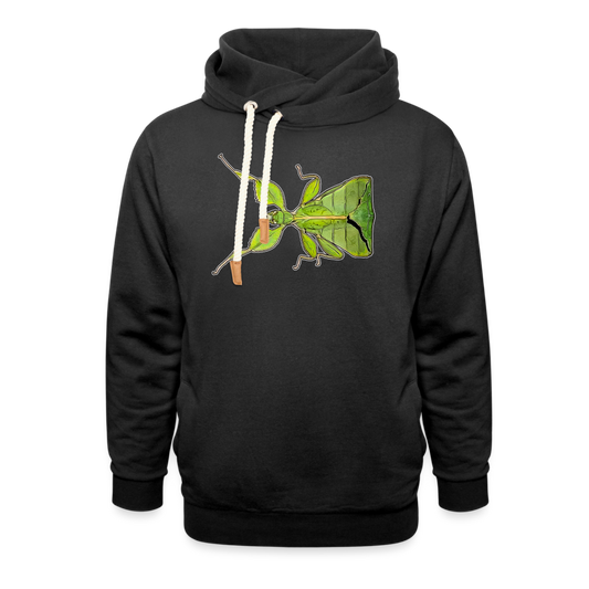 Unisex Schalkragen Hoodie Phyllium philippinicum female - Schwarz