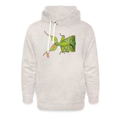 Unisex Schalkragen Hoodie Phyllium philippinicum female - Beige meliert