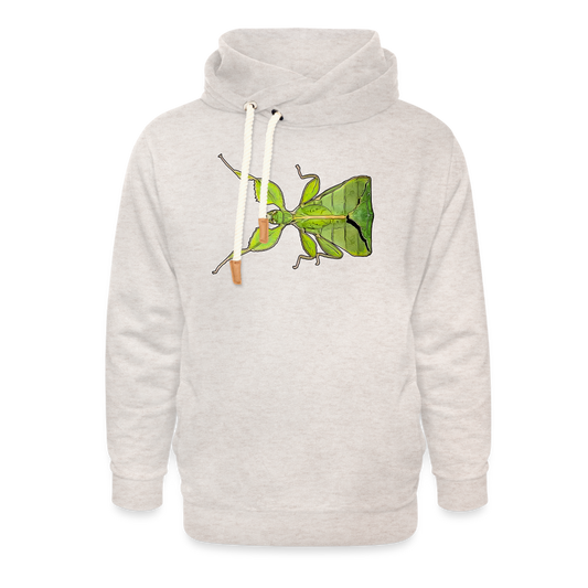 Unisex Schalkragen Hoodie Phyllium philippinicum female - Beige meliert