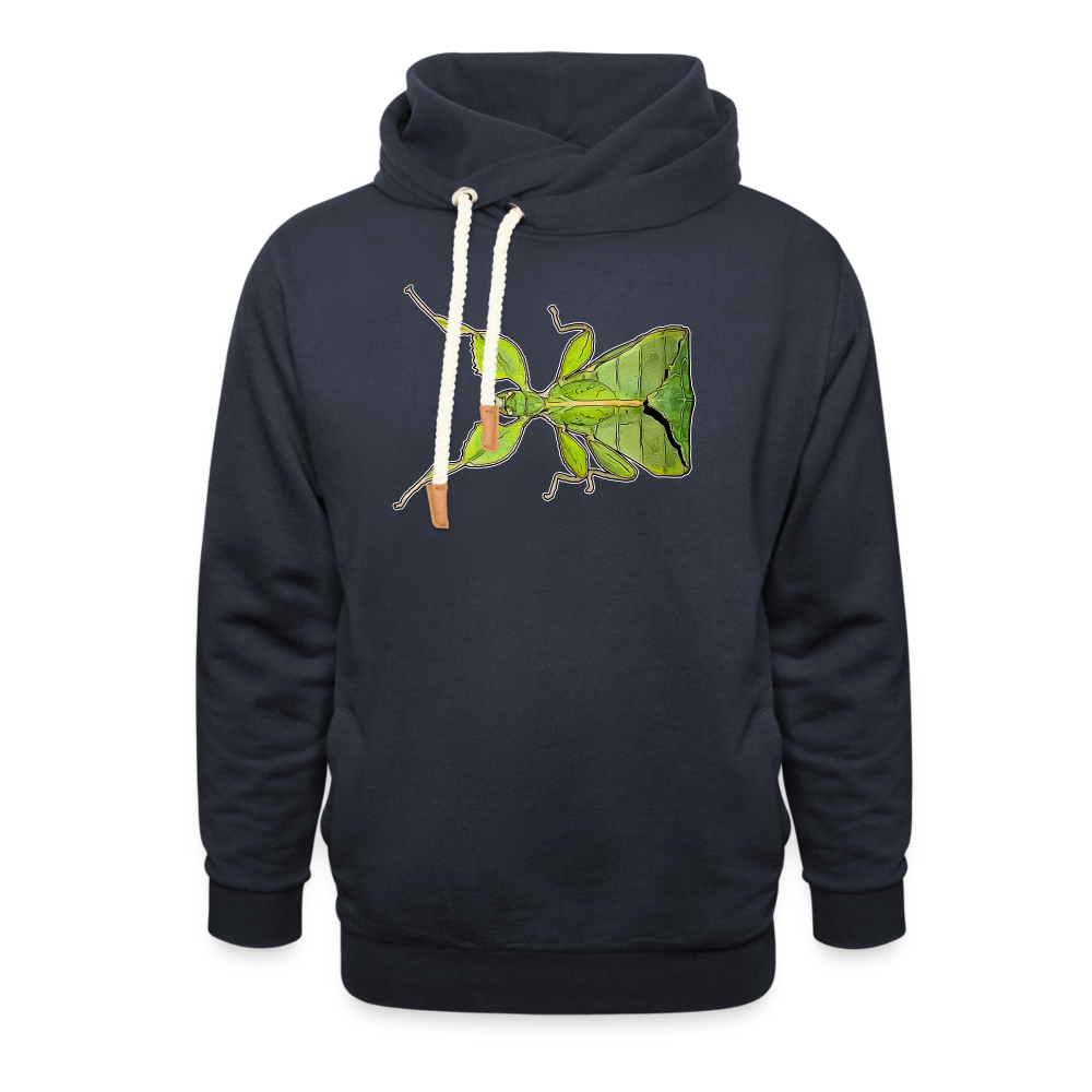 Unisex Schalkragen Hoodie Phyllium philippinicum female - Navy