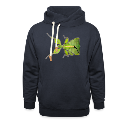 Unisex Schalkragen Hoodie Phyllium philippinicum female - Navy