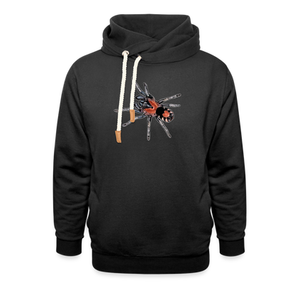 Unisex Schalkragen Hoodie Cyriocosmus elegans - Schwarz