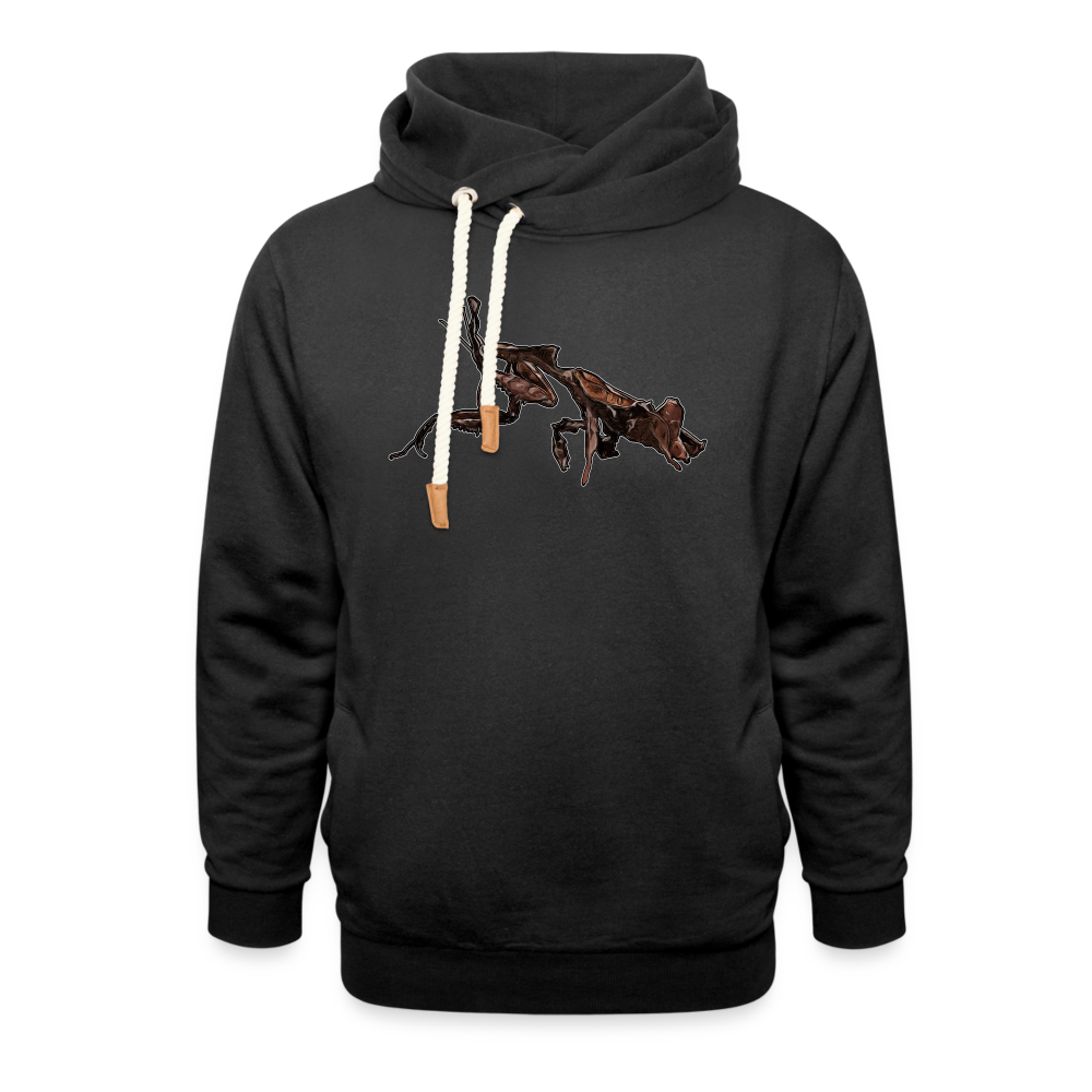 Unisex Schalkragen Hoodie Phyllocrania paradoxa female 2 - Schwarz