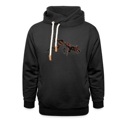 Unisex Schalkragen Hoodie Phyllocrania paradoxa female 2 - Schwarz