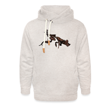 Unisex Schalkragen Hoodie Phyllocrania paradoxa female 2 - Beige meliert