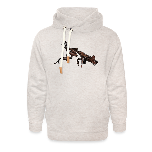 Unisex Schalkragen Hoodie Phyllocrania paradoxa female 2 - Beige meliert