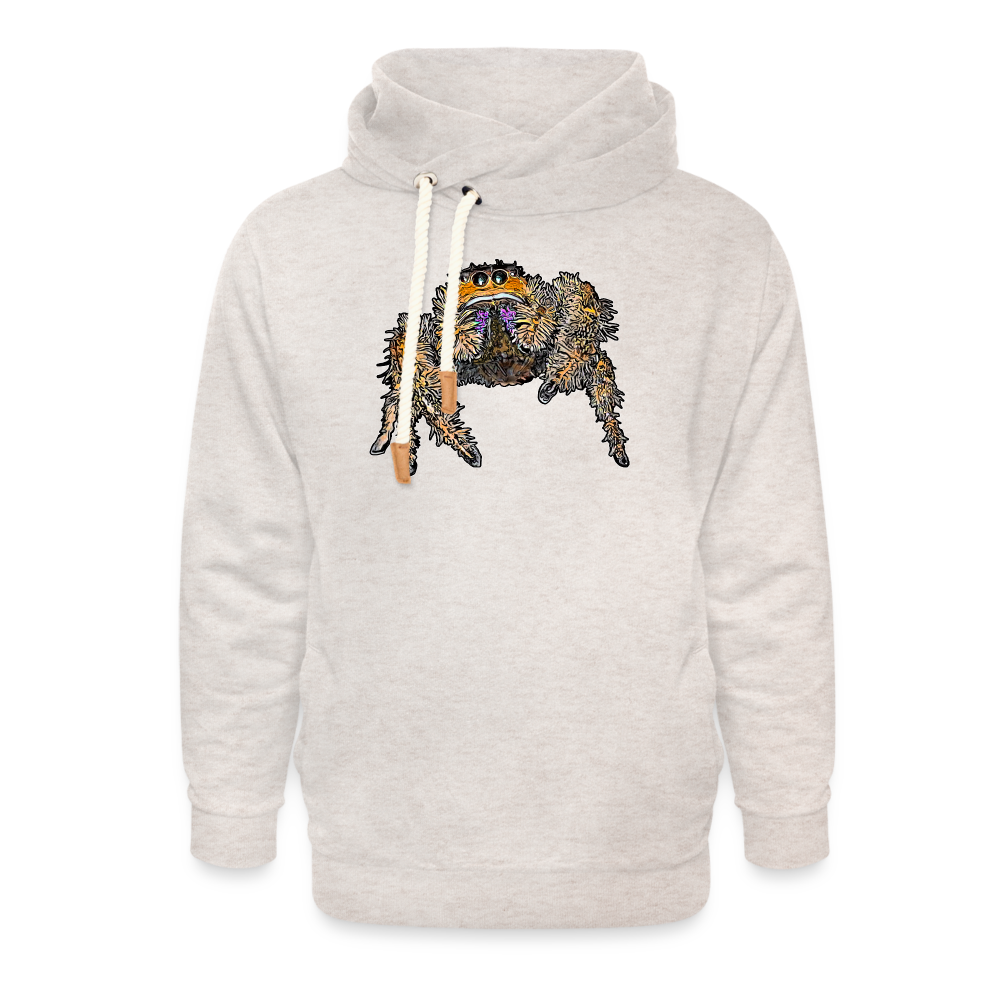 Unisex Schalkragen Hoodie Phidippus regius Everglades female - Beige meliert