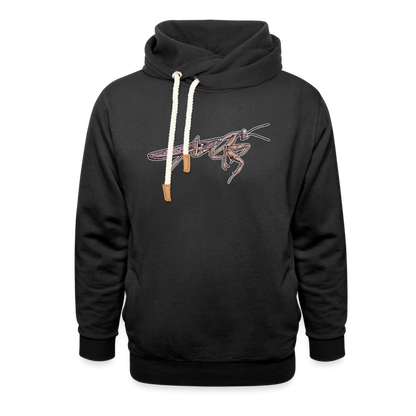 Unisex Schalkragen Hoodie Rhombodera kirbyi male - Schwarz