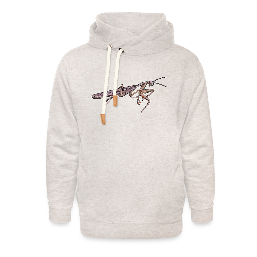 Unisex Schalkragen Hoodie Rhombodera kirbyi male - Beige meliert