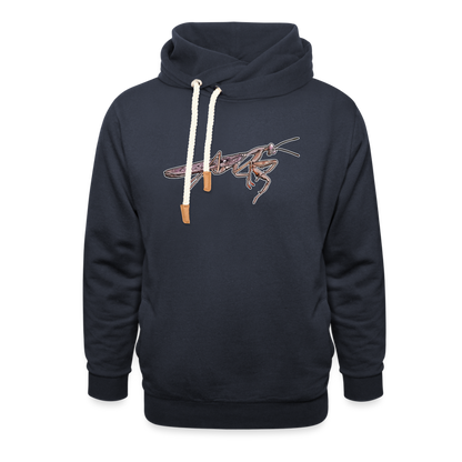 Unisex Schalkragen Hoodie Rhombodera kirbyi male - Navy