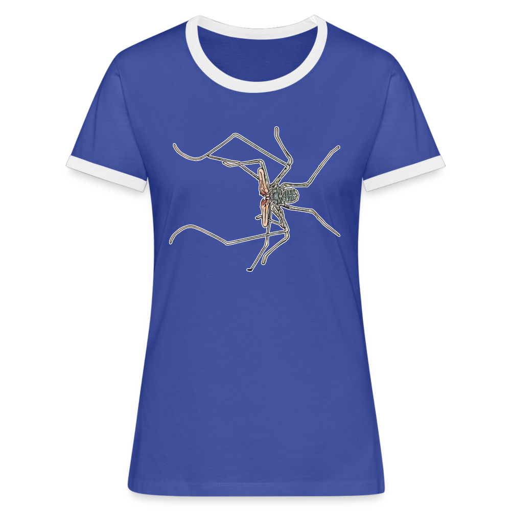 Frauen Kontrast-T-Shirt Euphrynichus bacillifer - Blau/Weiß