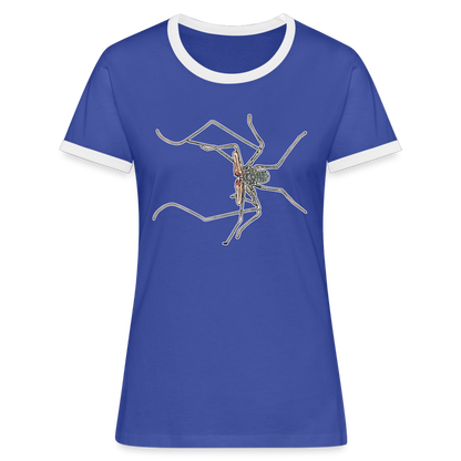Frauen Kontrast-T-Shirt Euphrynichus bacillifer - Blau/Weiß
