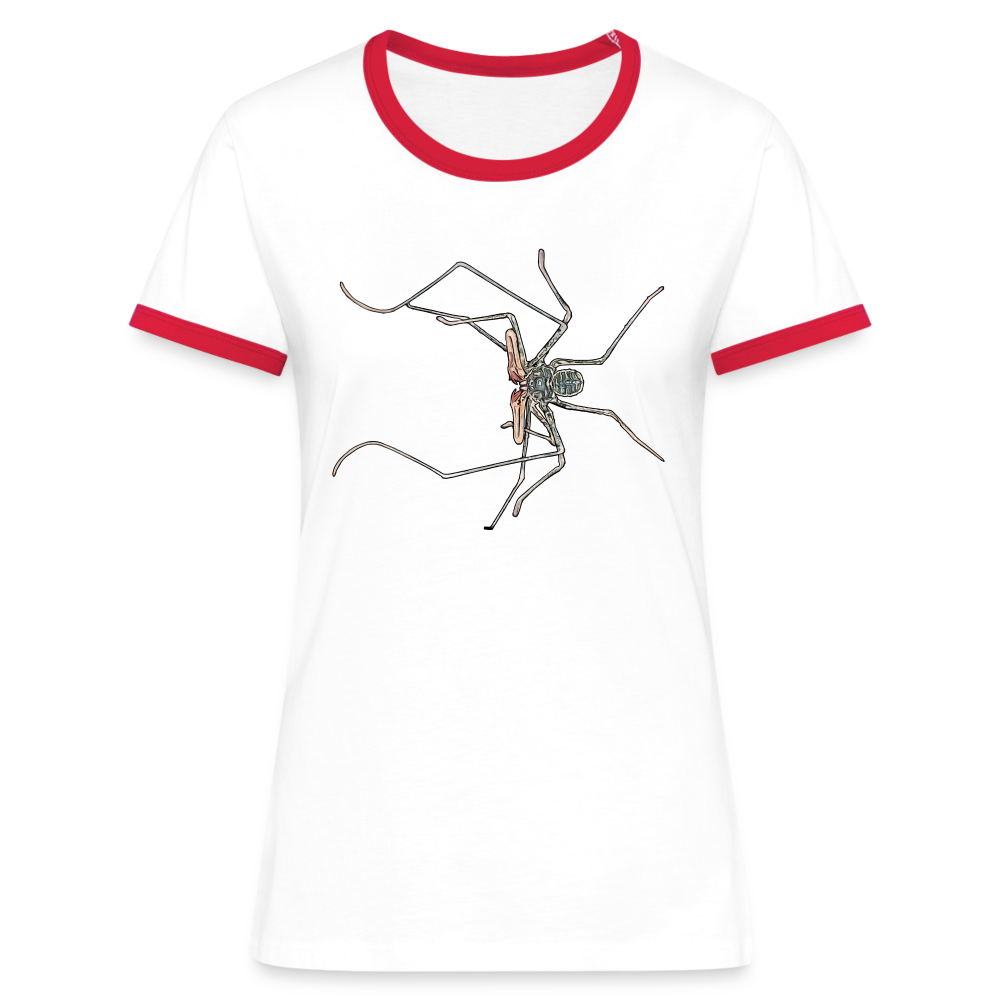 Frauen Kontrast-T-Shirt Euphrynichus bacillifer - Weiß/Rot