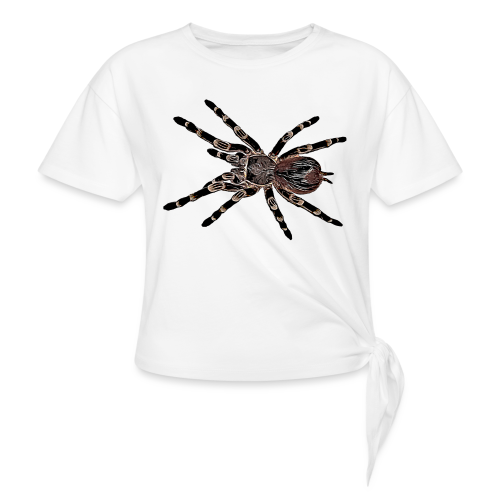 Frauen Knotenshirt Acanthoscurria geniculata - weiß