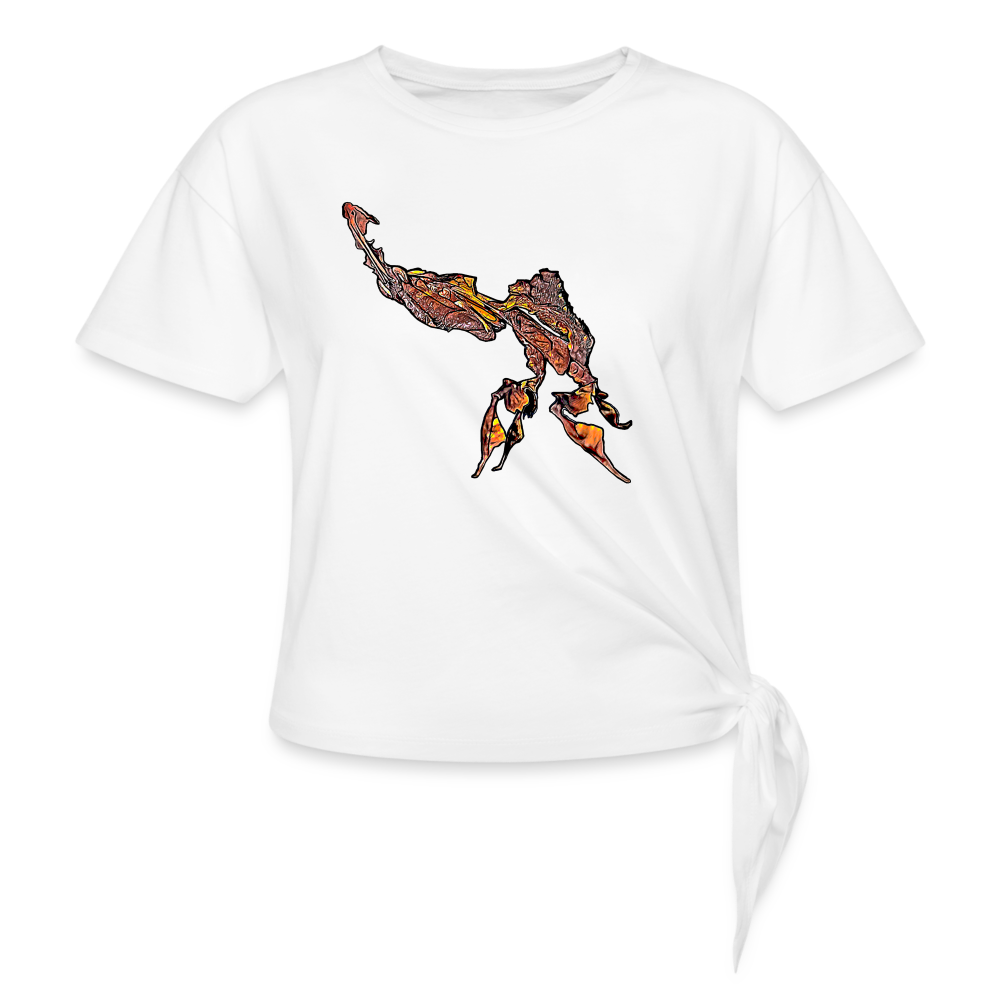 Frauen Knotenshirt Phyllocrania paradoxa male - weiß