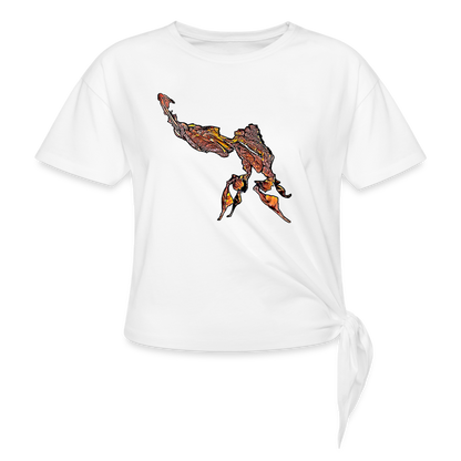 Frauen Knotenshirt Phyllocrania paradoxa male - weiß