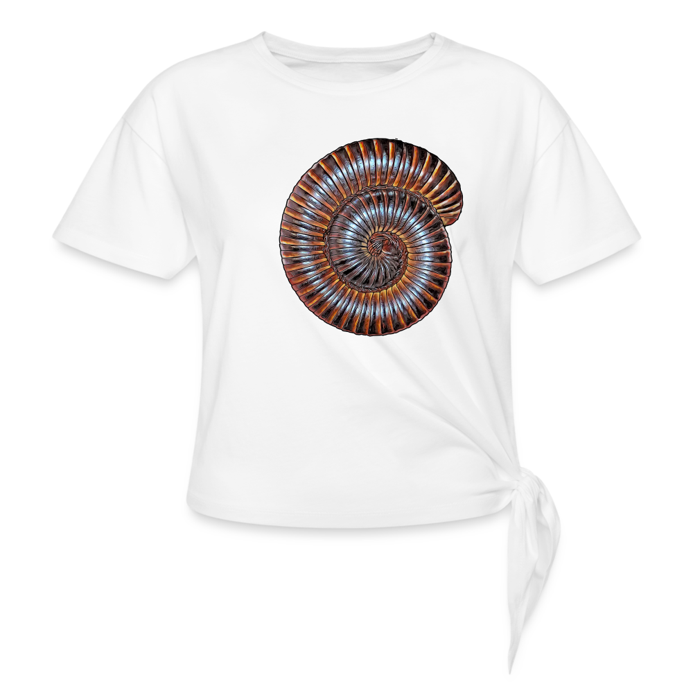 Frauen Knotenshirt Archispirostreptus gigas - weiß