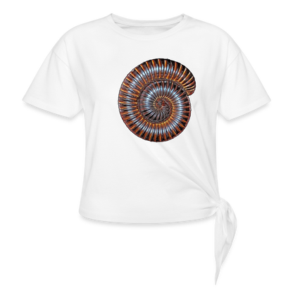 Frauen Knotenshirt Archispirostreptus gigas - weiß