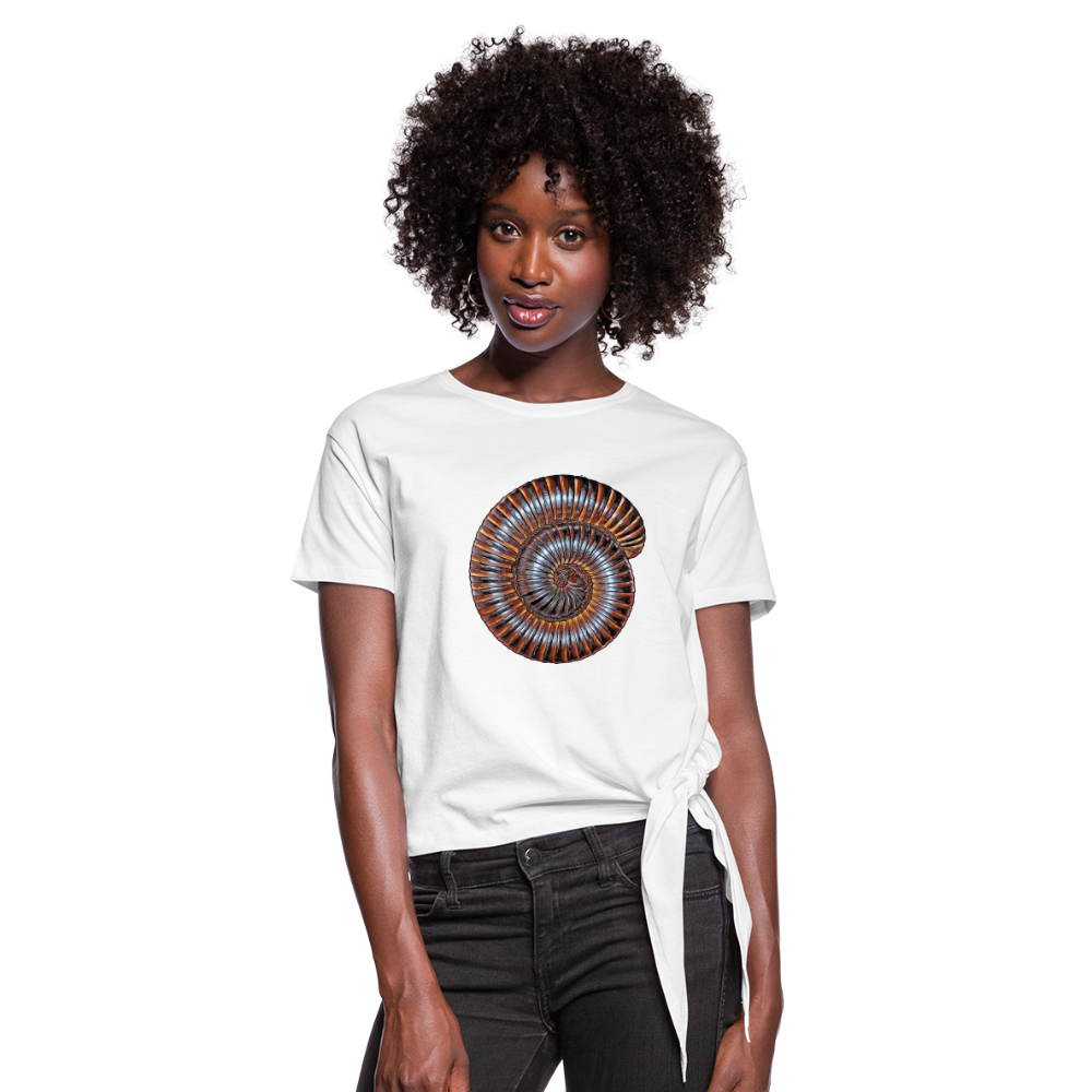 Frauen Knotenshirt Archispirostreptus gigas - weiß