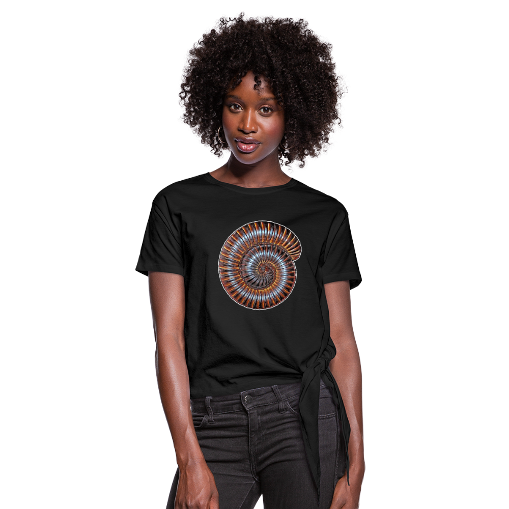 Frauen Knotenshirt Archispirostreptus gigas - Schwarz