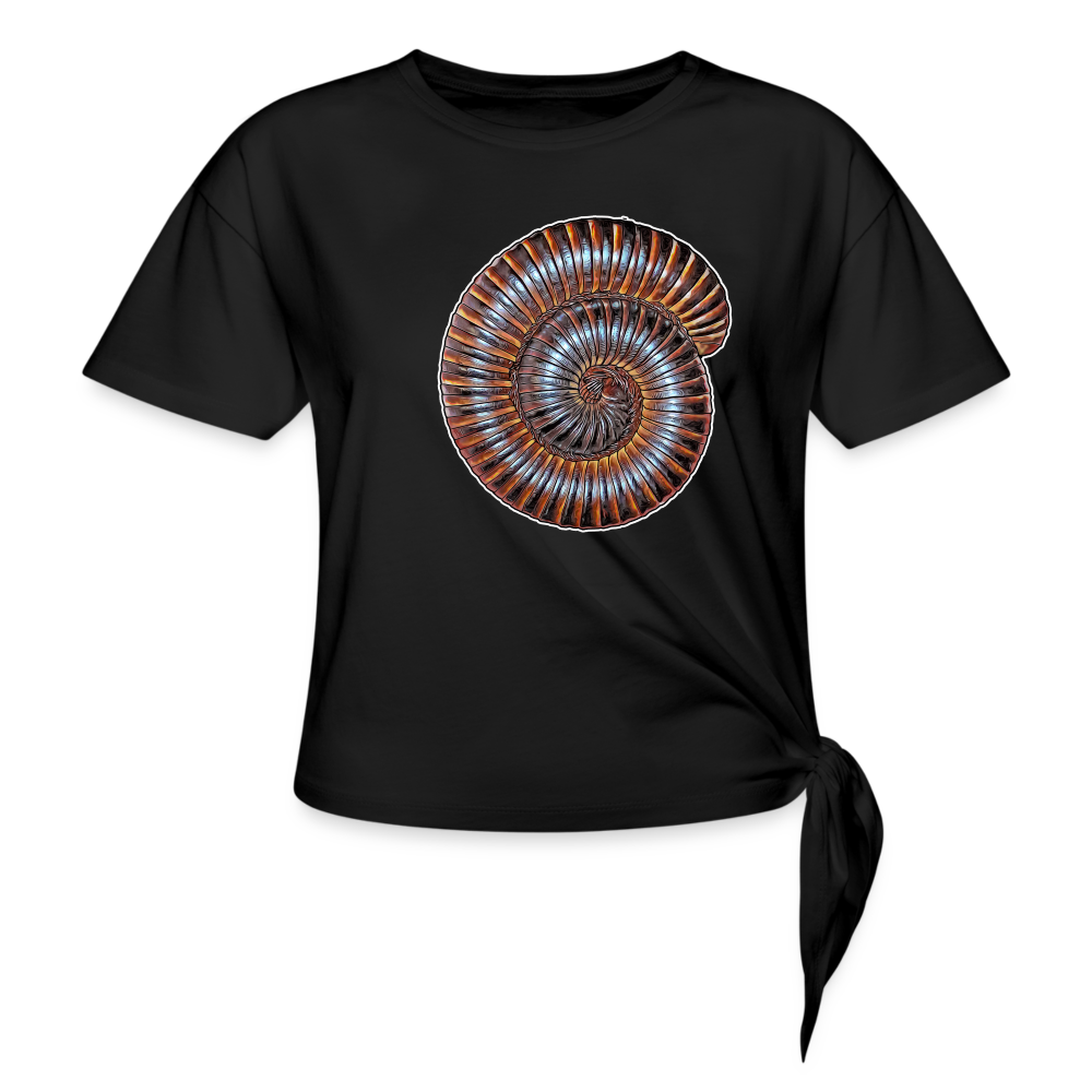 Frauen Knotenshirt Archispirostreptus gigas - Schwarz