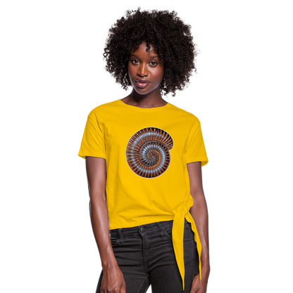 Frauen Knotenshirt Archispirostreptus gigas - Sonnengelb