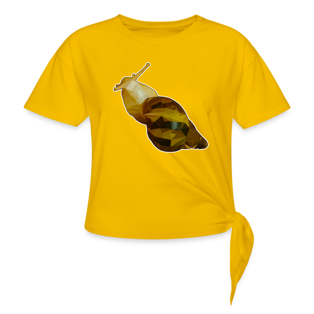 Frauen Knotenshirt Achatina reticulata Low Poly - Sonnengelb