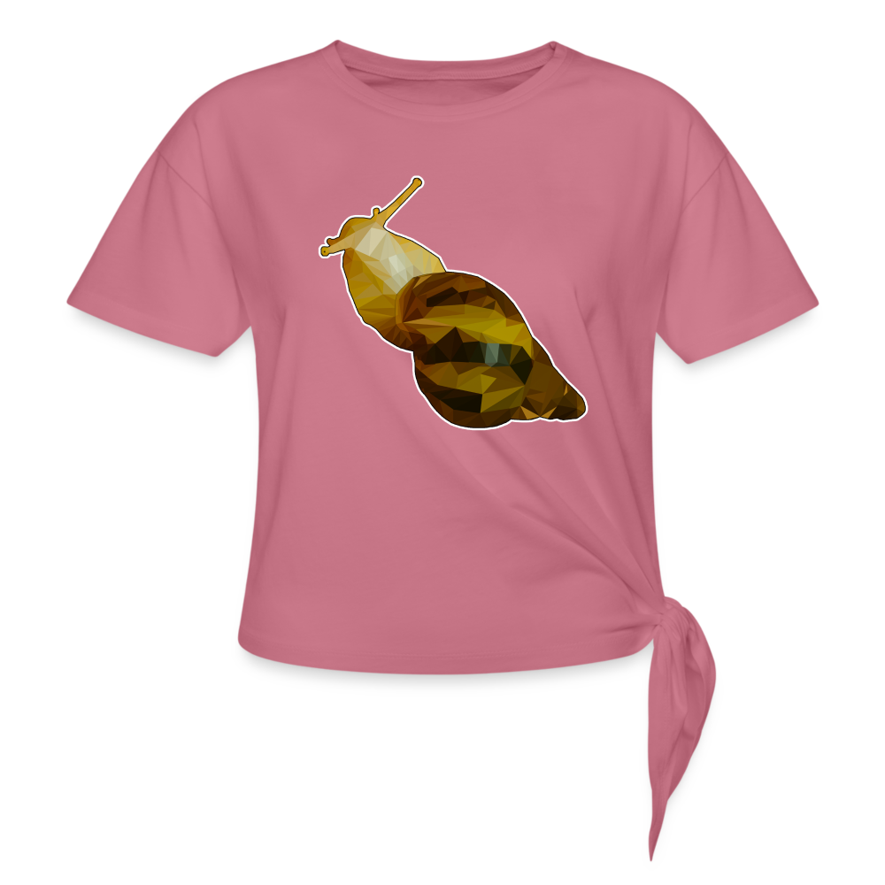 Frauen Knotenshirt Achatina reticulata Low Poly - Malve