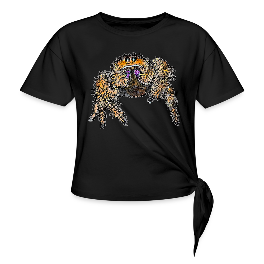 Frauen Knotenshirt Phidippus regius Everglades female - Schwarz