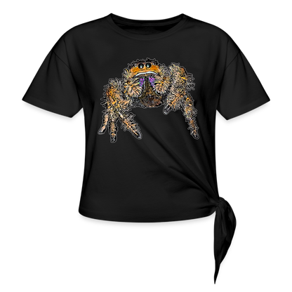 Frauen Knotenshirt Phidippus regius Everglades female - Schwarz