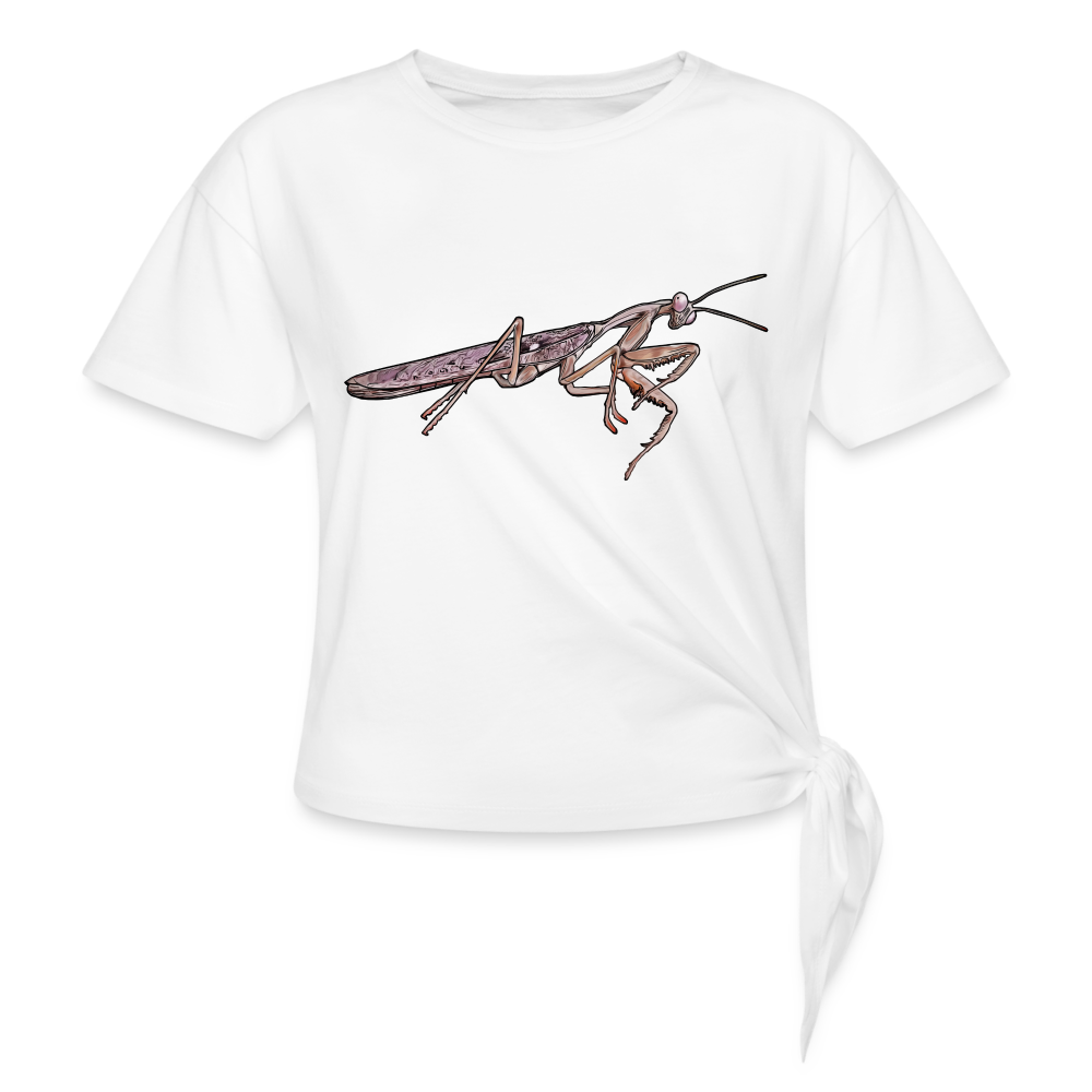 Frauen Knotenshirt Rhombodera kirbyi male - weiß