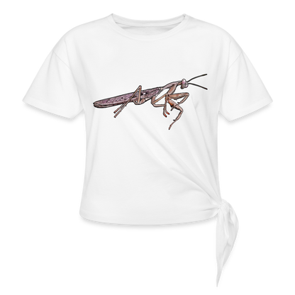 Frauen Knotenshirt Rhombodera kirbyi male - weiß