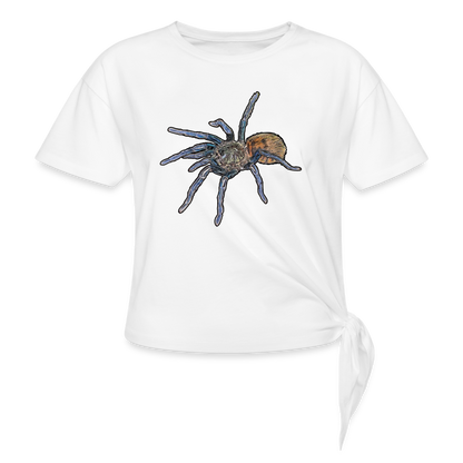 Frauen Knotenshirt Chromatopelma cyaneopubescens - weiß