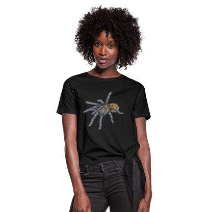 Frauen Knotenshirt Chromatopelma cyaneopubescens - Schwarz