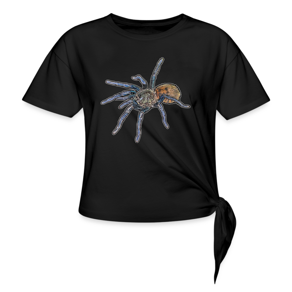 Frauen Knotenshirt Chromatopelma cyaneopubescens - Schwarz