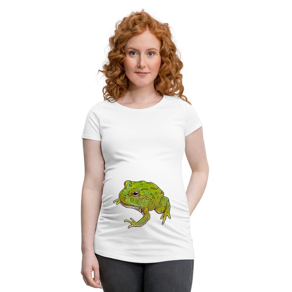Frauen Schwangerschafts-T-Shirt Ceratophrys cranwelli Peppermint Blue - weiß